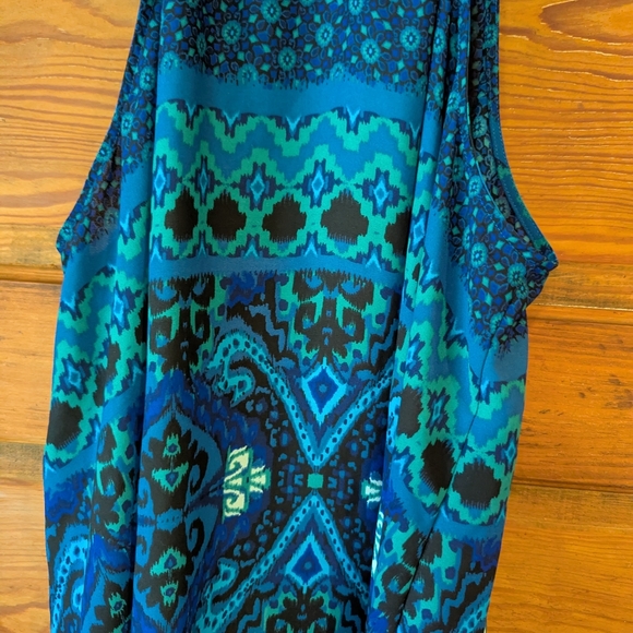 Express Blue High Neck Sleeveless Tank Top - Picture 9 of 12